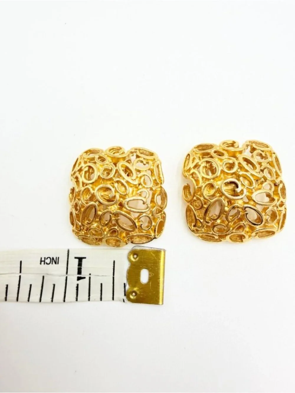 Vintage Bluette Made in France Gold Tone Dress Clips Pair